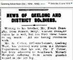 Geelong Advertiser 8th June 1918